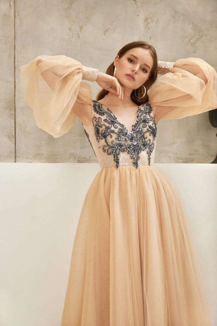 Tulle Evening Dress With Embroidery E2102 price