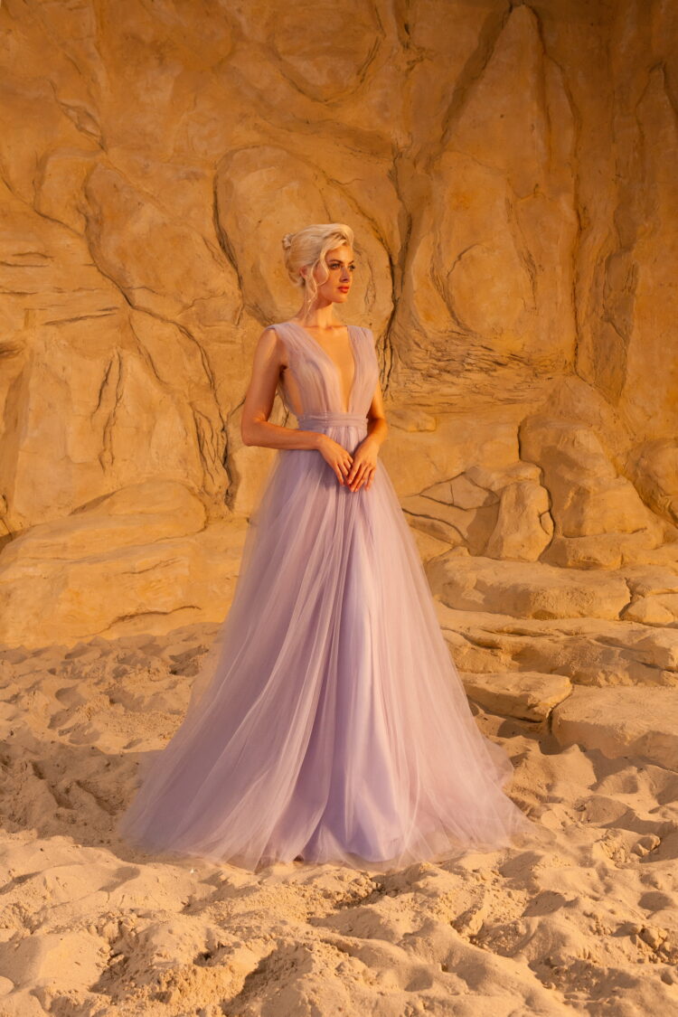 Deep Rose Tulle Evening Dress E2225