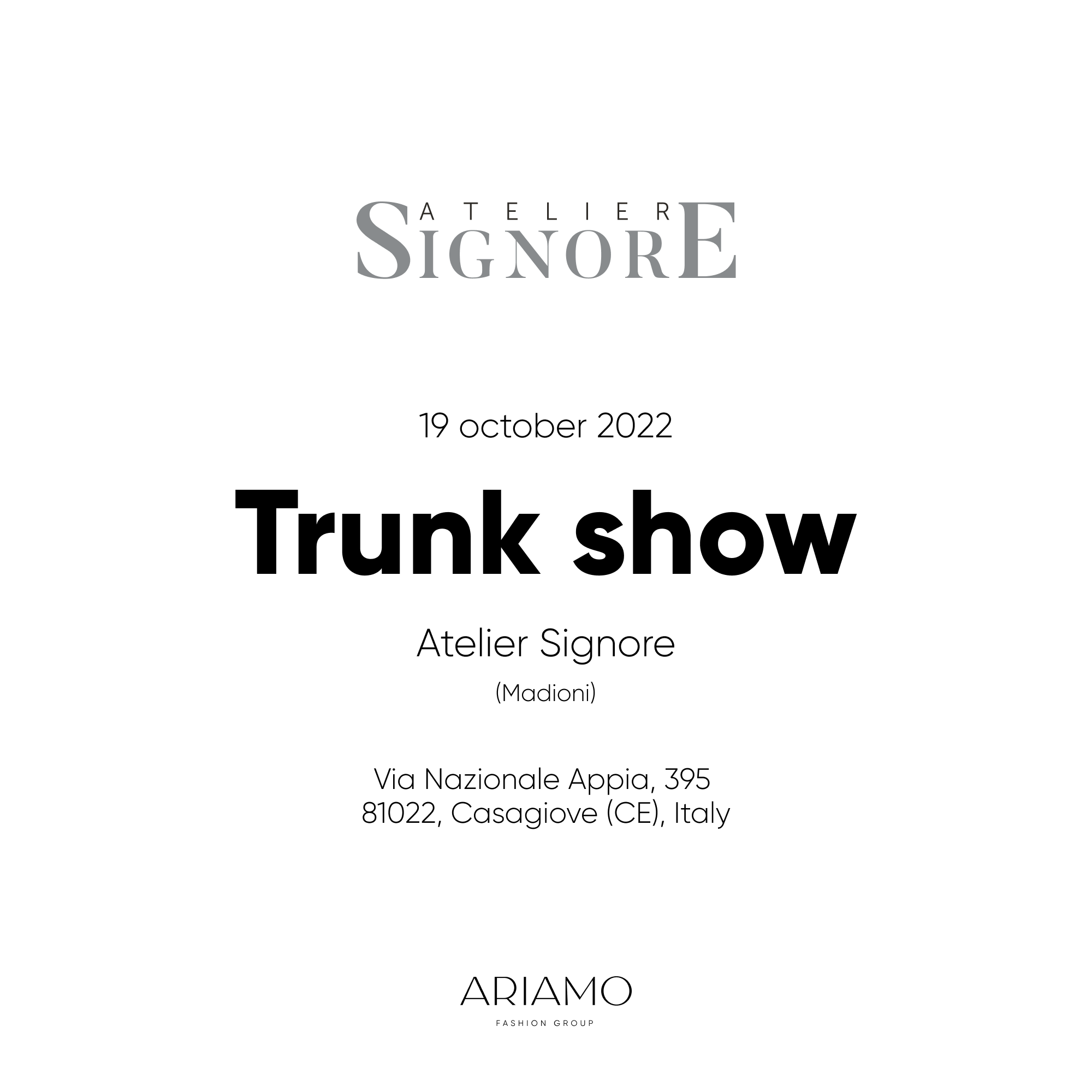 Trunk Show In Italy: Atelier Signore 19.10.2022