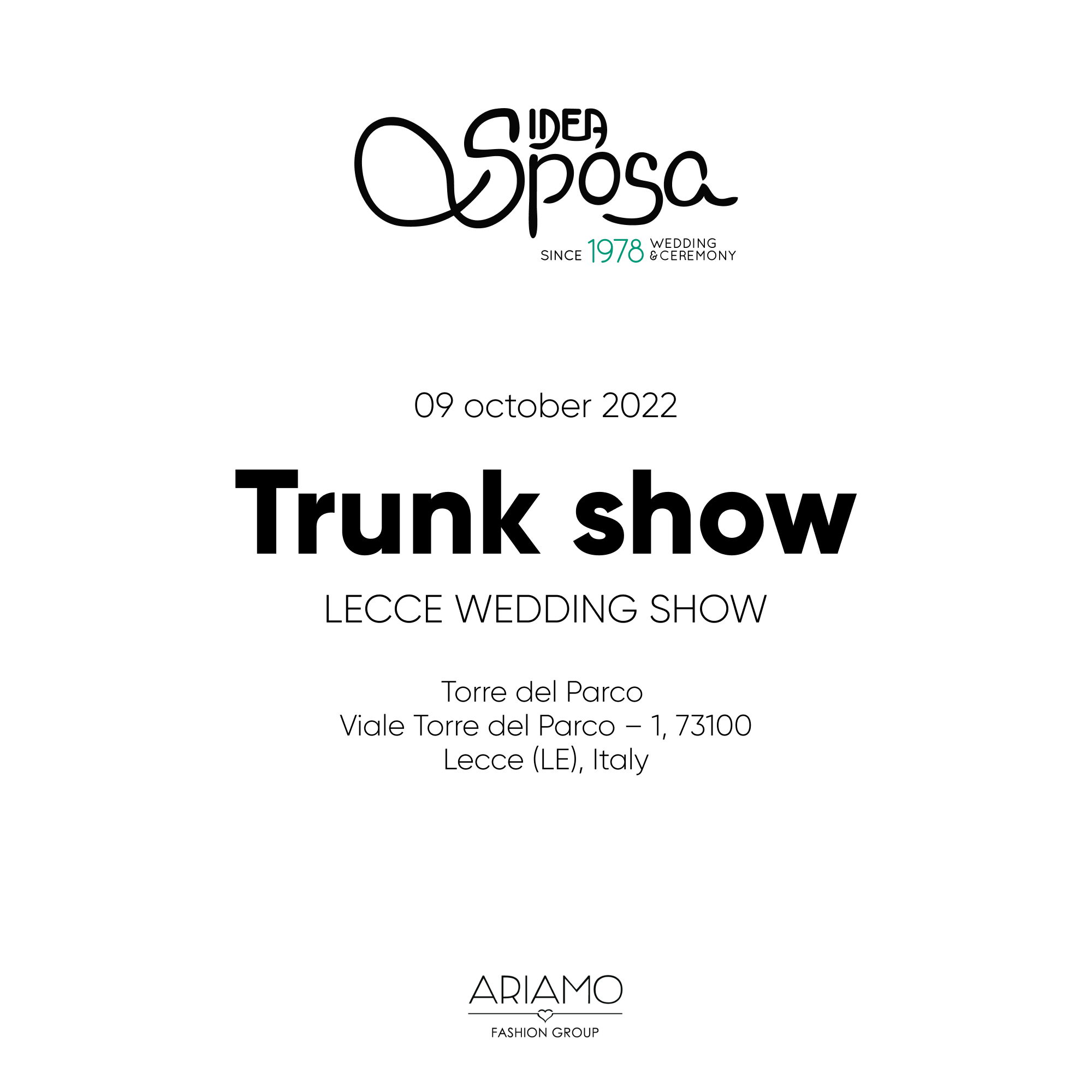 Trunk Show In Italy: Lecce Wedding Show 09.10.2022