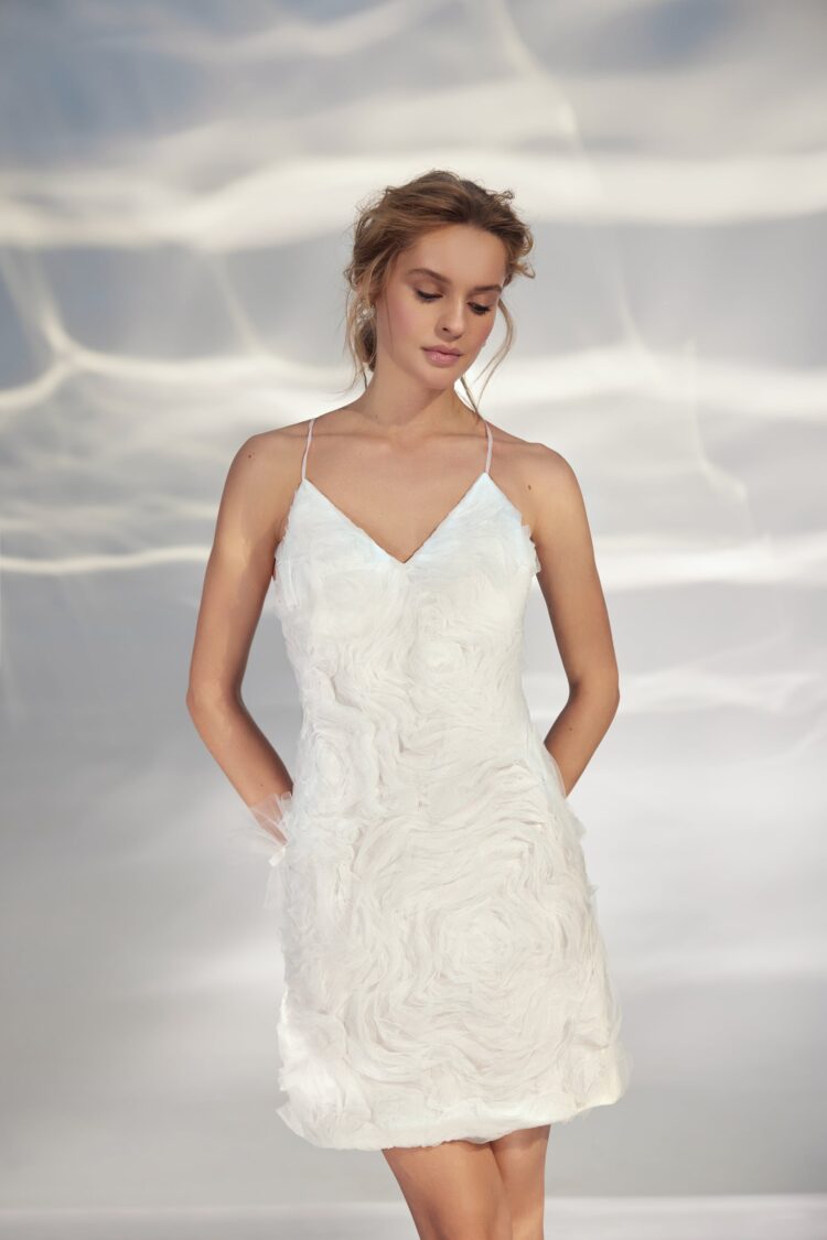 Short Wedding Dress With Cape L312