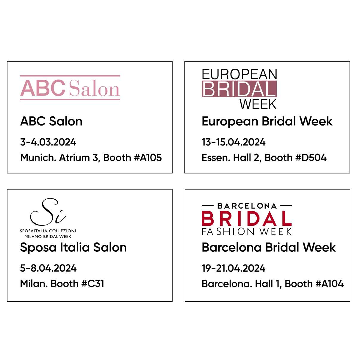 Bridal Fairs Europe 2024